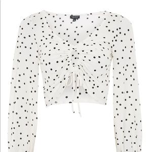 White blouse crop top